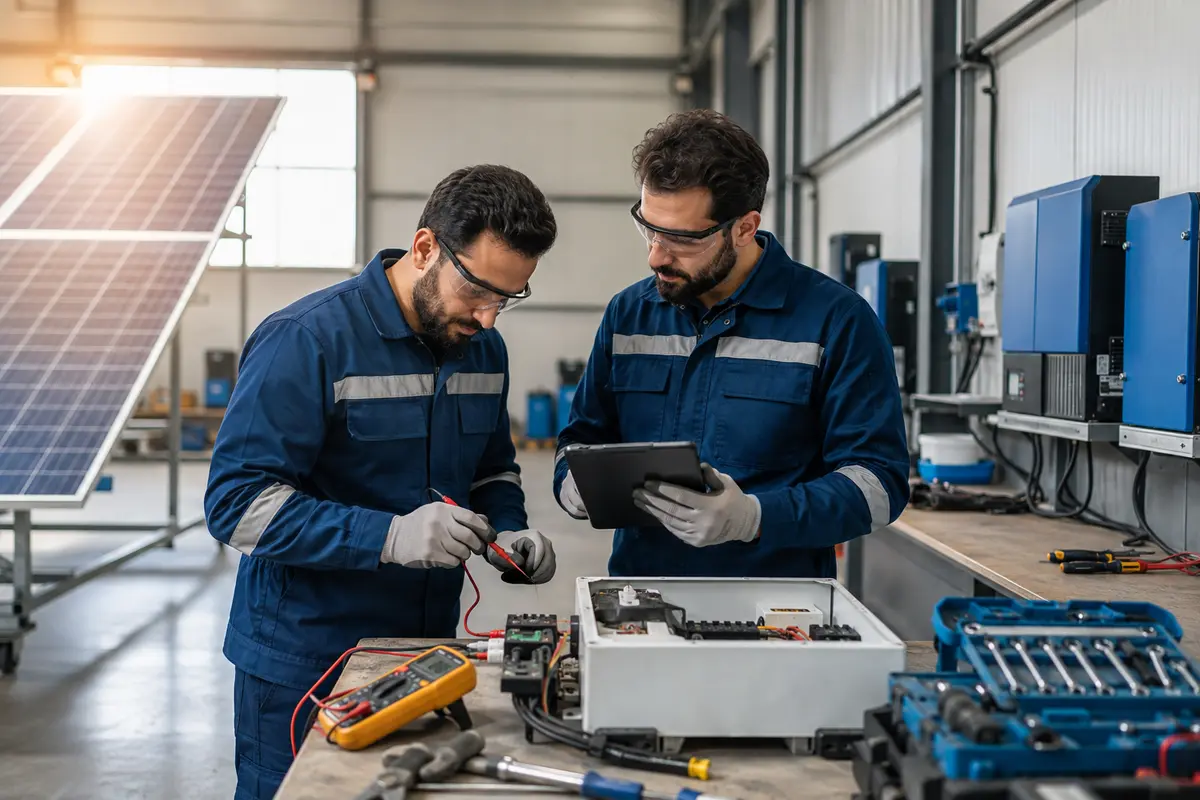 مركز خدمات طاقة شمسية وصيانة — مثال توضيحي