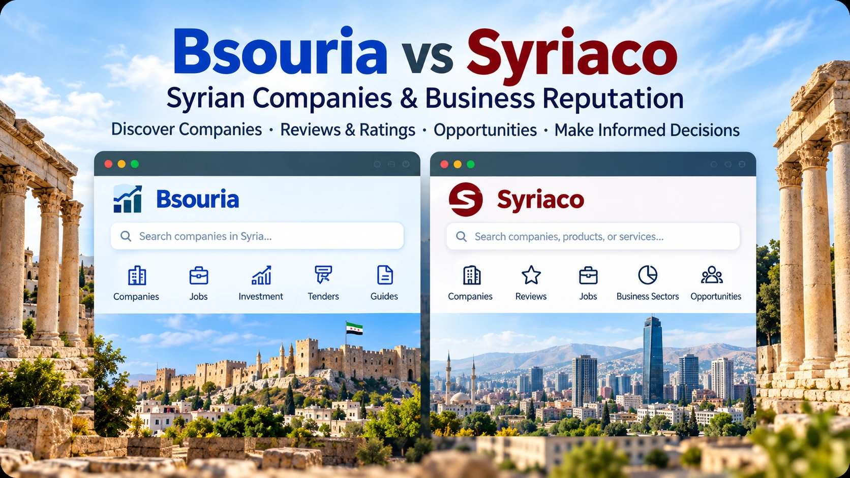 بسوريا أم Syriaco؟ مقارنة دليل الشركات والسمعة التجارية في سوريا