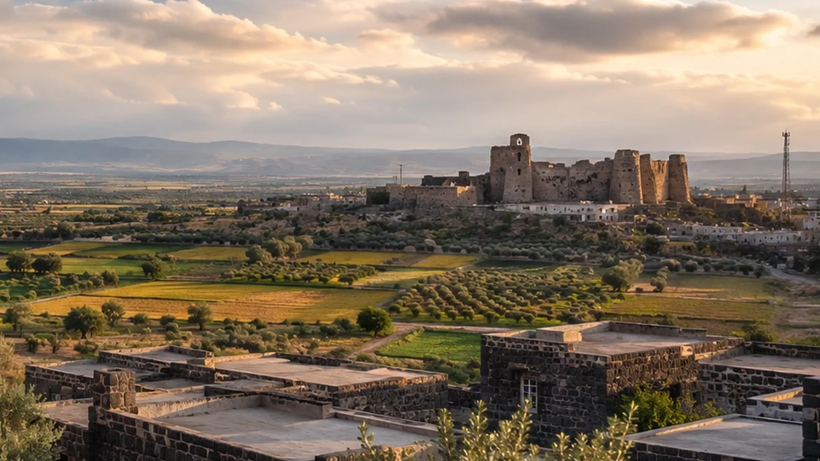 سهول الجنوب السوري وامتداد المشهد نحو بصرى