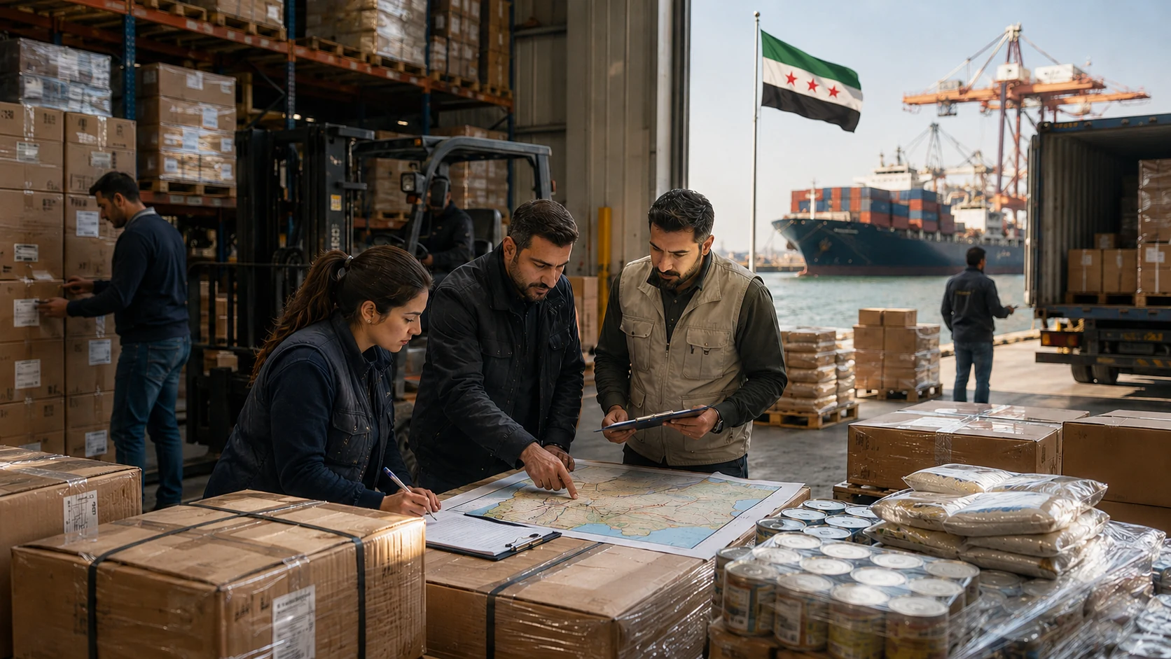 مراجعة مستندات الجمارك والشحن في الميناء